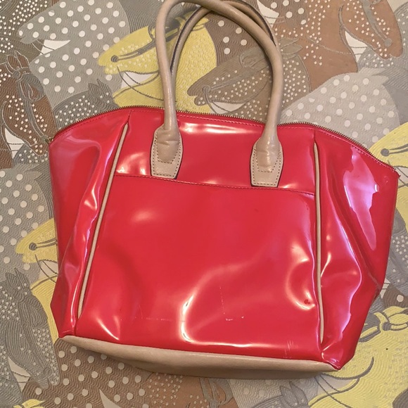 Large Anne Klein Patent Leather Red Bag - Picture 6 of 10